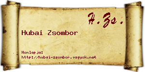 Hubai Zsombor névjegykártya